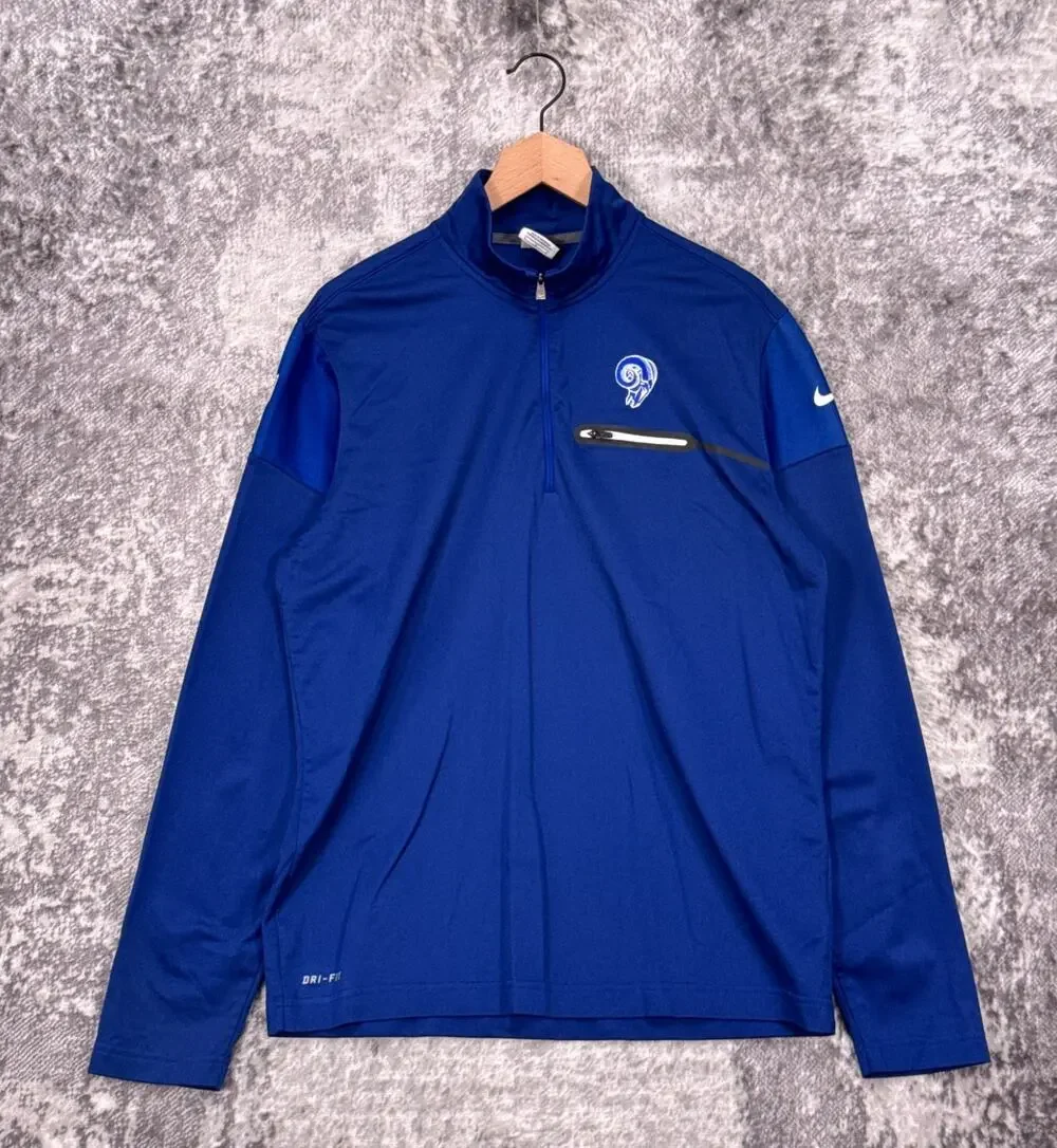 Nike Sweatshirt Large Mens Los Angeles Rams Thowback Retro Horns On Field